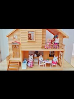 [x]シルバニアファミリー 初代 赤い屋根の大きなお家 レトロ Sylvanian Families 緑の丘のすてきなお家 - YouTube