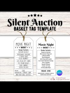 [x]Silent Auction Basket Tags Editable | Silent Auction Sheet | Auction ...
